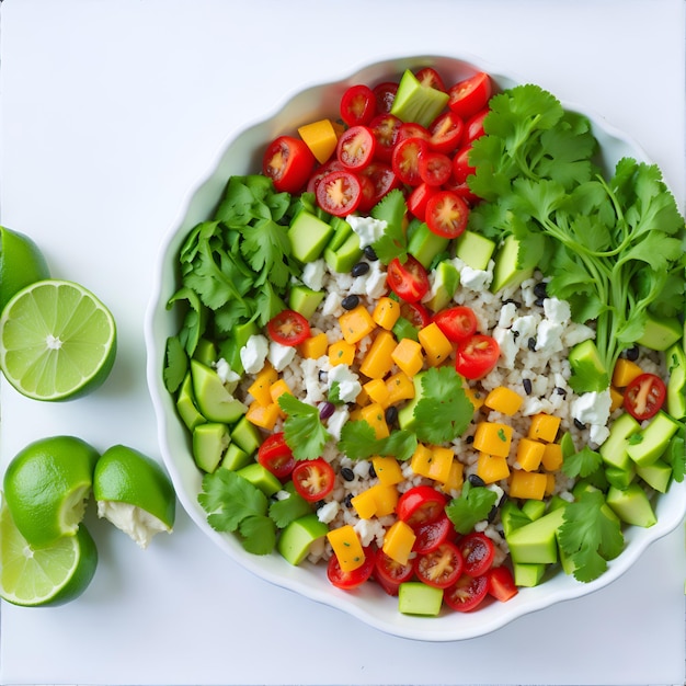 Insalata di verdure con pomodoro cetriolo peperone sedano e prezzemolo