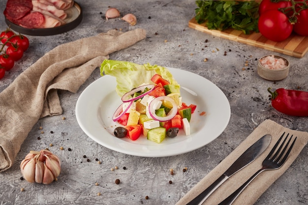 Insalata greca, cibo vegetariano