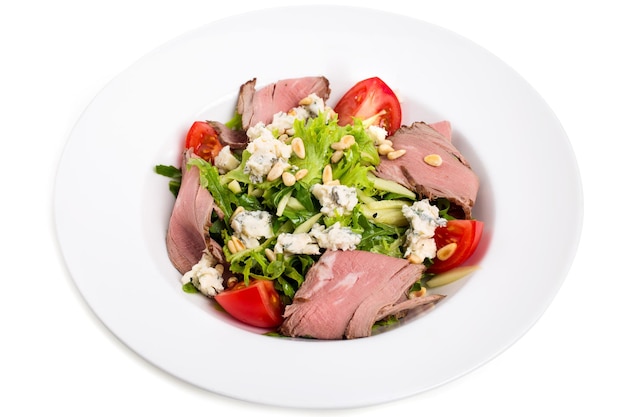 Insalata tiepida di roast beef con formaggio di capra