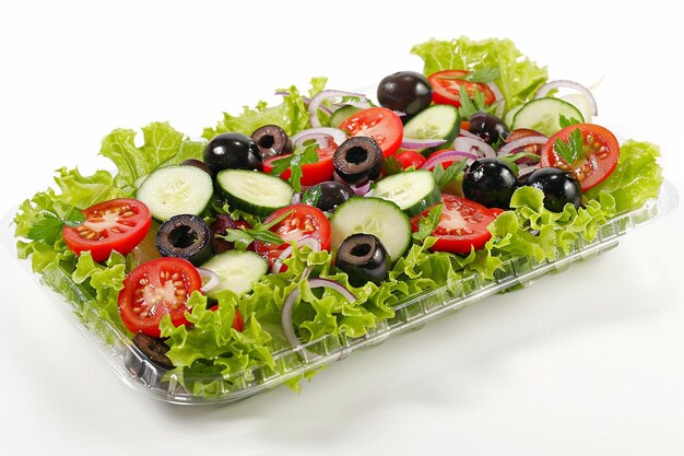 Insalata vegetale fresca in confezione di plastica