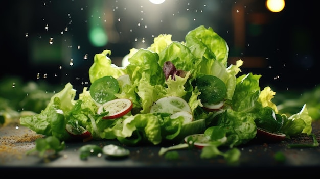 insalata verde fresca una foto incredibile