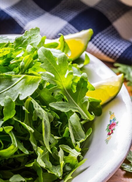 Insalata verde rucola e spinaci al lime.