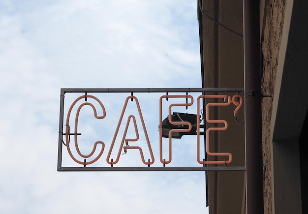 Insegna al neon del caffè