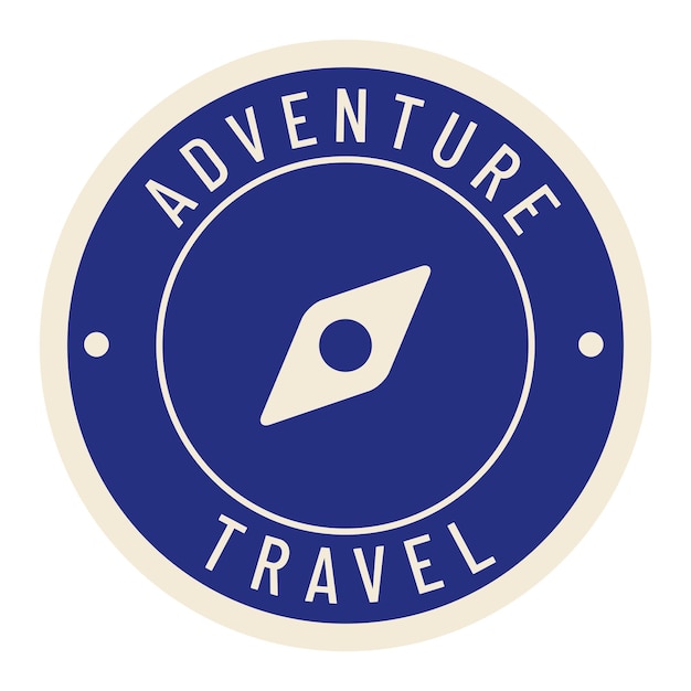 Insegna di bussola da viaggio blu PNG sullo sfondo trasparente
