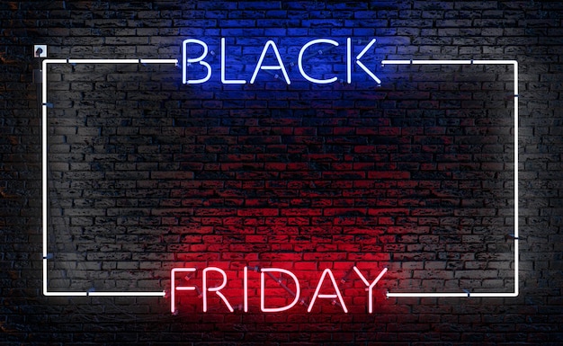 insegna neon BLACK FRIDAY con cornice