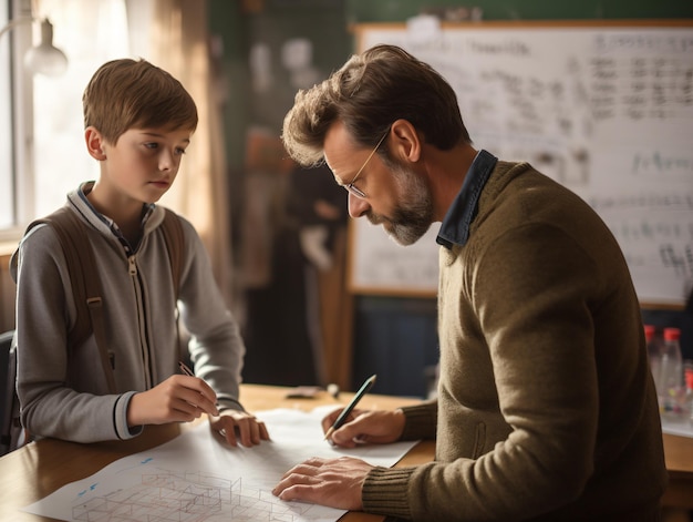 Insegnante di matematica che conduce la lezione in classe