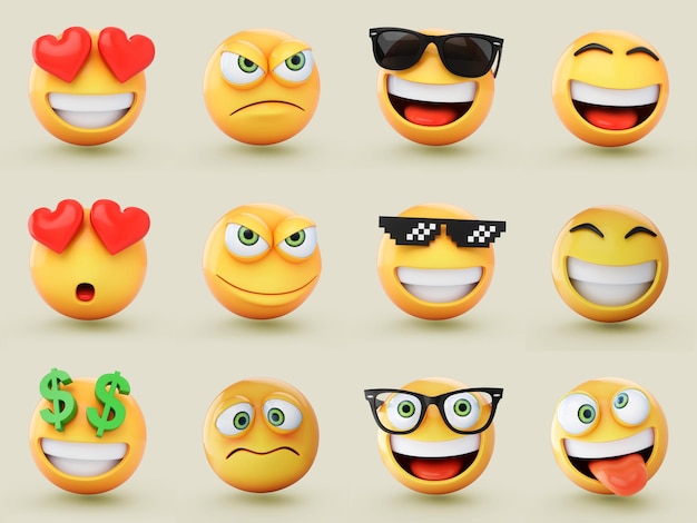 Insieme di emoji 3D