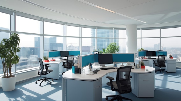 Inspirante design di interni per uffici in stile moderno Generativa AI AIG 31