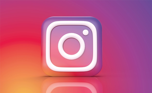 Instagram backgraund rendering 3d, logo dei social media