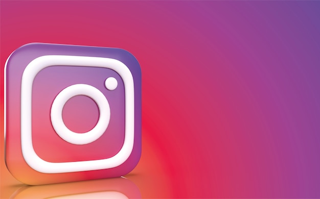 Instagram backgraund rendering 3d, logo dei social media