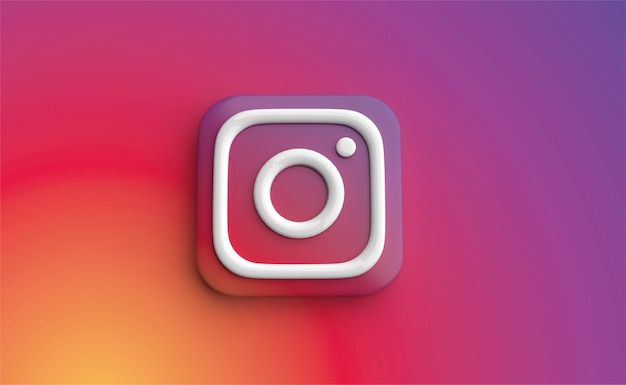 Instagram backgraund rendering 3d, logo dei social media