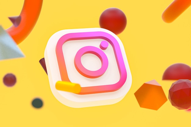 Instagram ig logo con elementi di geometria