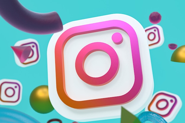 Instagram ig logo con elementi di geometria