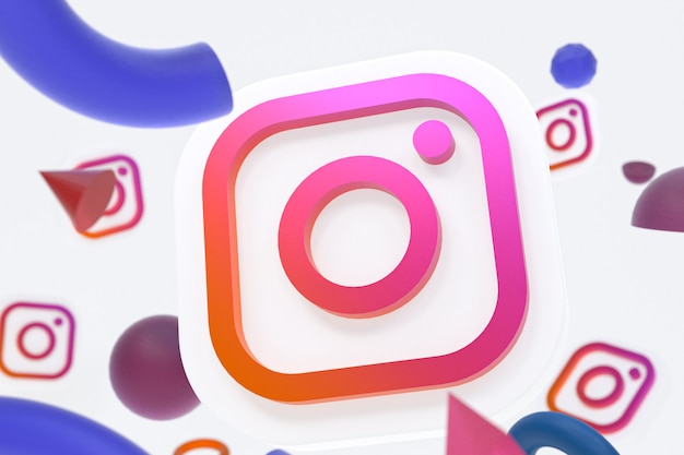 Instagram ig logo con elementi di geometria