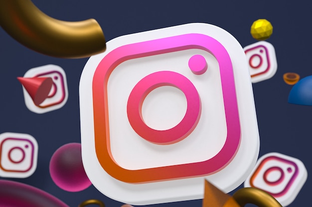 Instagram ig logo con elementi di geometria