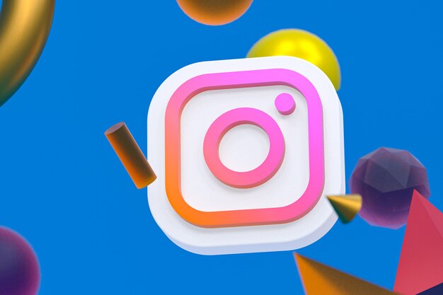 Instagram ig logo su sfondo geometrico astratto