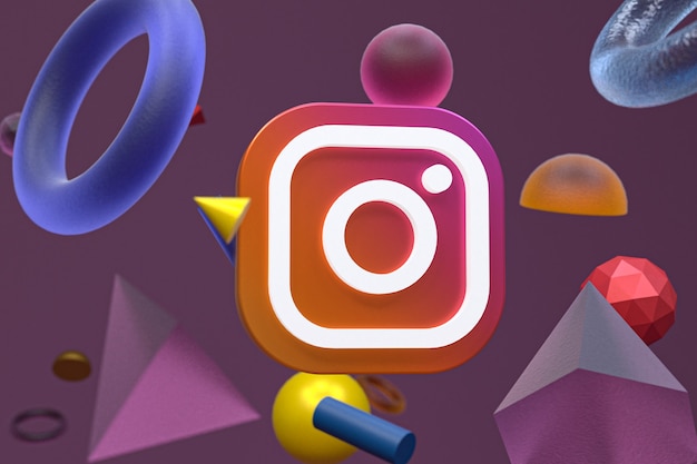 Instagram ig logo sulla geometria astratta