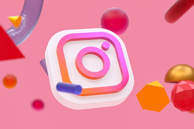 Instagram ig logo sulla geometria astratta