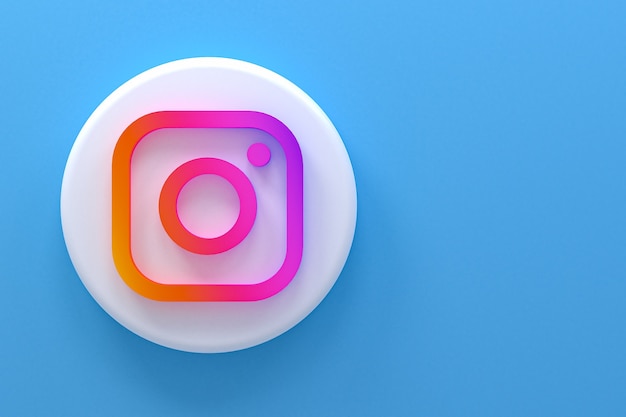 Instagram minimal logo rendering 3d