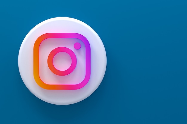 Instagram minimal logo rendering 3d