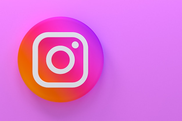 Instagram minimal logo rendering 3d