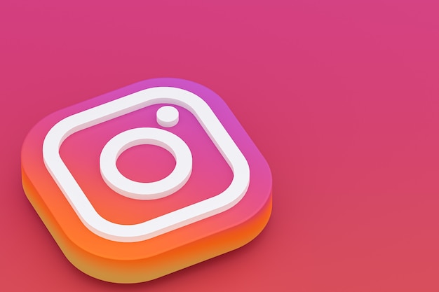 Instagram minimal logo rendering 3d