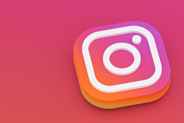 Instagram minimal logo rendering 3d