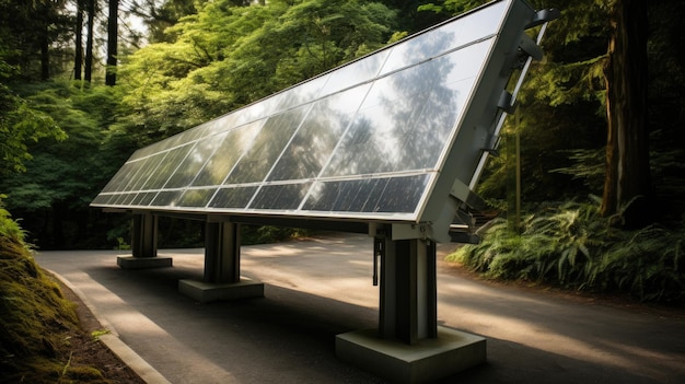 Installazione artistica a energia solare in un parco cittadino Creata con la tecnologia dell'IA generativa