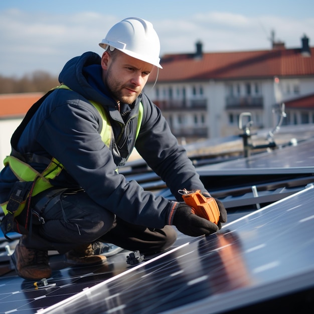 Installazione di impianto solare sul tetto europeo