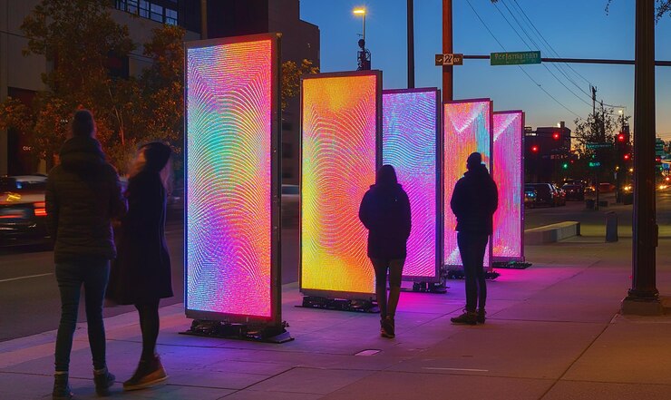 Installazioni di street art IoT che cambiano colore