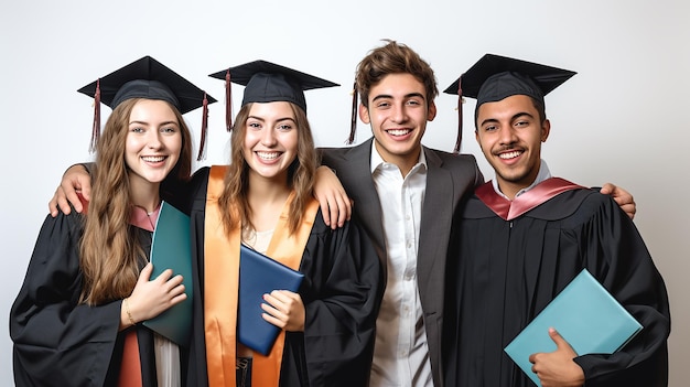 Integrale di studenti universitari felici che camminano insieme nel campus