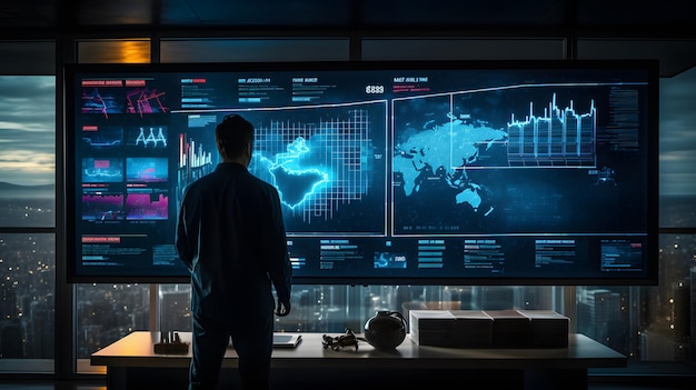 Intelligence e analisi aziendale con il concetto di dashboard degli indicatori chiave di prestazione