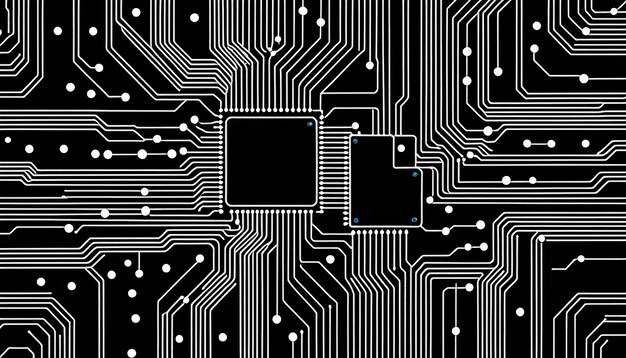 Intelligenza artificiale in stile linea di circuito Un'arte vettoriale