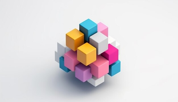 Intelligenza artificiale Logo minimalista 3d AI sfondo semplice e bianco Altissima qualità