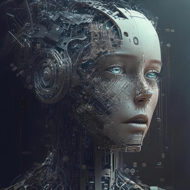 Intelligenza artificiale sotto forma di una donna 3d
