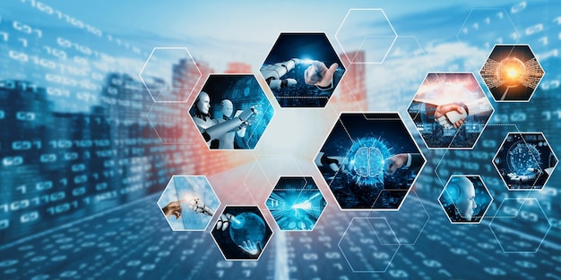 Interazione umana con l'intelligenza artificiale AI assistente virtuale robot NLP