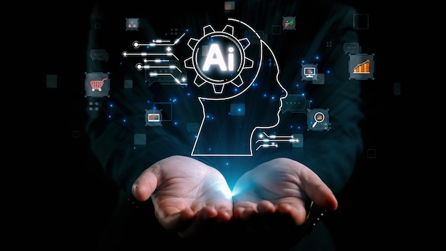 Interazione umana con l'intelligenza artificiale AI UUID generativa del processo cerebrale
