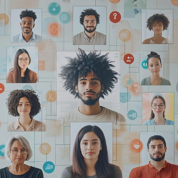 Interfaccia user-friendly per la diversità e l'inclusione con immagini chiare e caratteristiche interattive