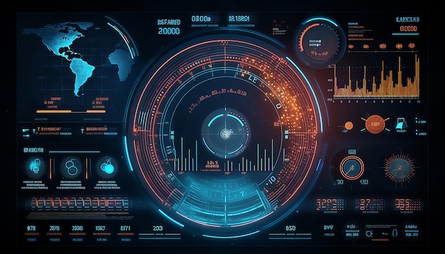 Interfaccia utente del grafico del mercato digitale della finanza futuristica con diagramma Tecnologia hud concetto grafico