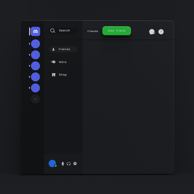 Interfaccia utente di discord fantasia illustrazione 3D render