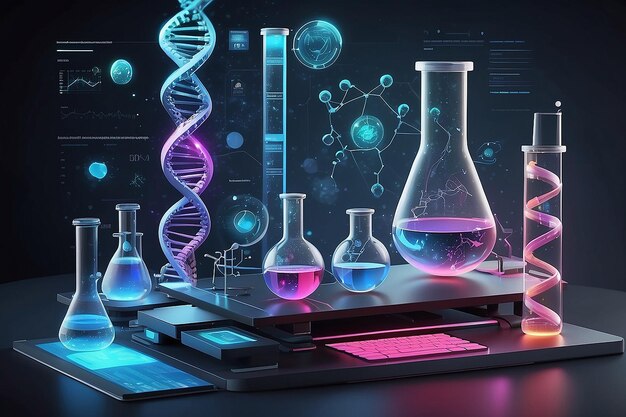 Interfaccia virtuale laboratorio di ricerca scientifica del DNA