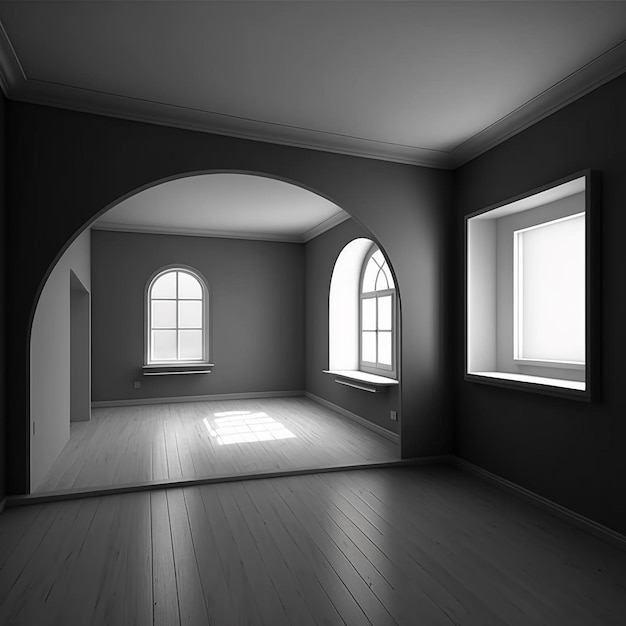 Interior design del soggiorno con finestra Interior design di sfondo