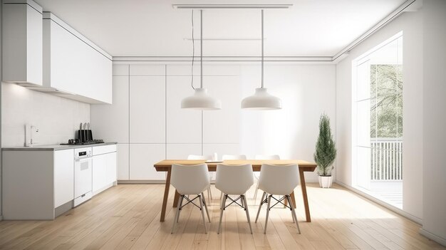Interior design della cucina moderna Illustrazione AI GenerativexD