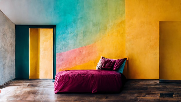 interior design della stanza colorata 4k