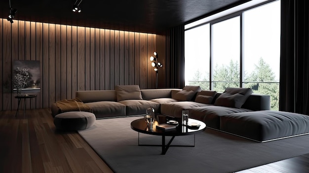 Interior design di un soggiorno accogliente ed elegante