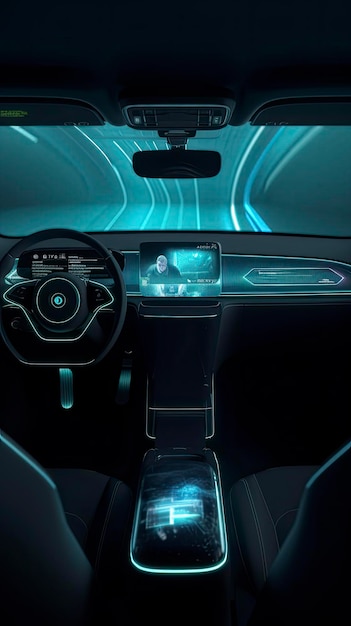 Interior design futuristico per auto Generativo ai