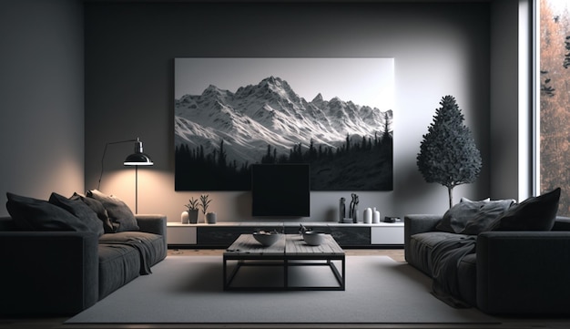 Interior design minimalista Ai generativo