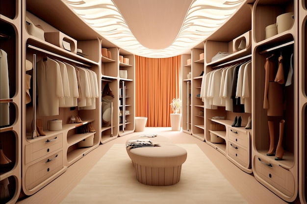 Interior design moderno del guardaroba