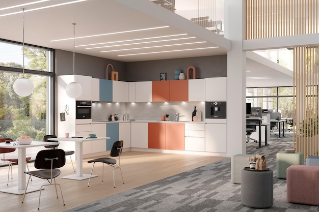 Interior design moderno della cucina di lusso in stile minimal