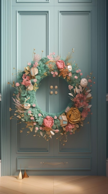 Interior design moderno Design artistico di Spring Easter Wreath Contenuto AI generativo